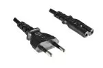 Kabel zasilający KOREA 2pin do C7, H05VVH2-F, 0.75mm², KOR 2pin/IEC 60320-C7, KTL, czarny, długość 1.80m